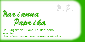 marianna paprika business card